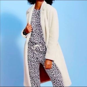 Loft Cozy Heringbone Coat size XS cream color